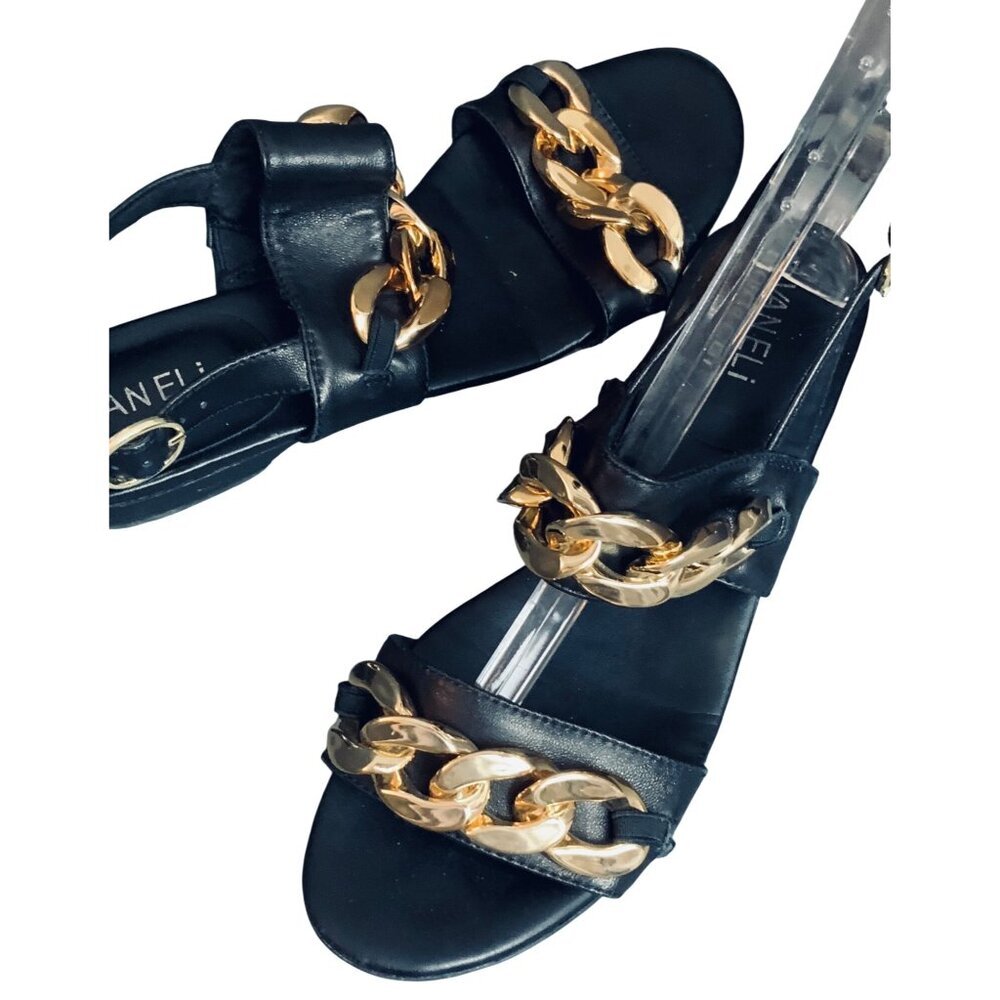 Van Eli women's shoes chunky gold chain trim size 40